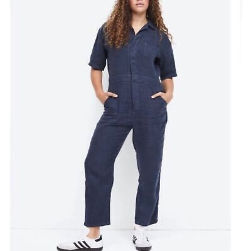 Mate the Label Linen Short-Sleeved Jumpsuit